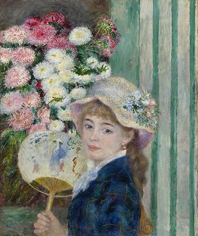 Muchacha con abanico. Pierre-Auguste Renoir