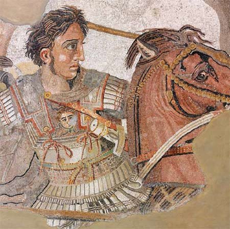 Alejandro montado sobre Bucéfalo. Casa del Fauno, Nápoles