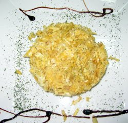 Bacalao dorado, según la receta de Marta Mateos. Los cenadores de La Cepeda.