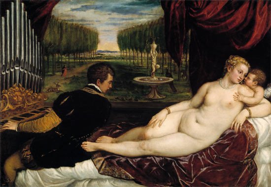 Venus con el amor y la música. Tiziano