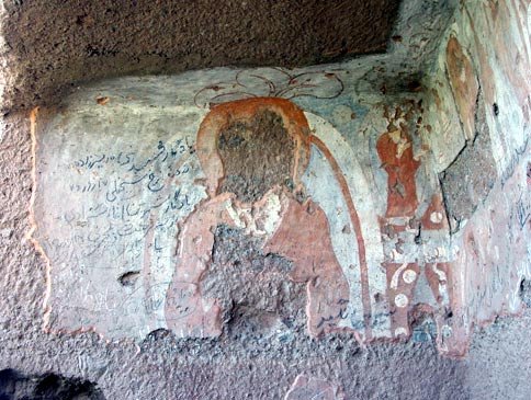 Mural en el sitio de Bamiyán, en una imagen de 2011. Mario Santana. © UNESCO