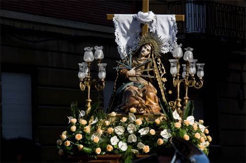 Imagen de la Dolorosa, en las procesiones de Astorga. Imagen MAS
