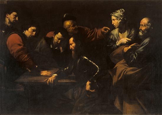 La negación de San Pedro. José de Ribera. Óleo sobre lienzo.