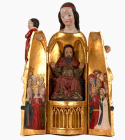 Nuestra Señora de Klonówka. Taller de Gd&#324;ask, finales del siglo XIV. Madera de tilo policromada y dorada. Museo Diocesano. Pelplin.