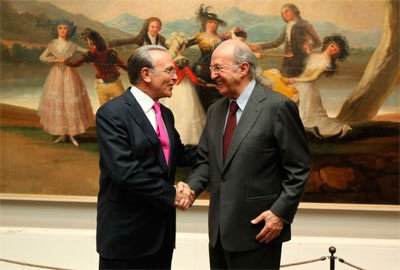 Firma del acuerdo entre la entidad financiera y el museo del Prado. Obra Social la Caixa
