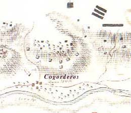 Mapa de la Guerra de la Independencia, sobre la batalla de Cogorderos. Colección Tomás Alvarez