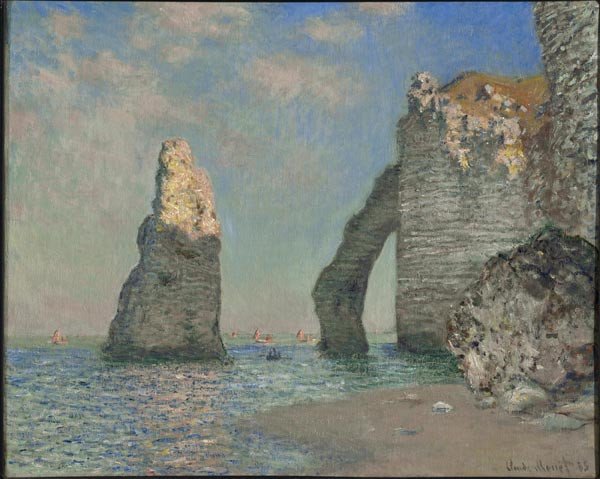 Claude Monet, Los acantilados de Étretat, 1885. Sterling and Francine Clark Art Institute, Williamstown, Massachusetts, EUA
