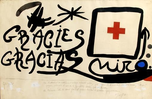 Joan Miró, Gràcies/Gracias. 1974. Fondo de Arte Cruz Roja en Cataluña