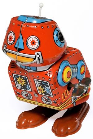 Robot Poussin. fabricado por Yoneya Toys Co. Ltd (Japon). Musée des Arts Décoratifs, Paris. Jean Tholance pour les Arts Décoratifs, Paris