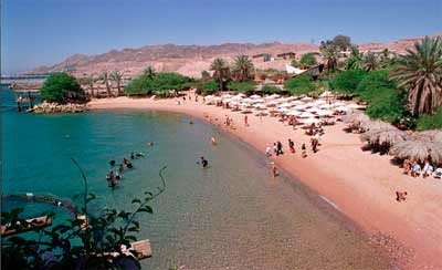 Imagen de la Playa del Delfín, en Eilat. Turismo de Israel
