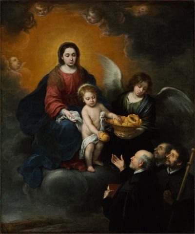 Jesús Niño repartiendo pan a los sacerdotes. Bartolomé Esteban Murillo