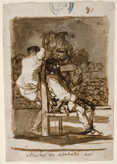 Muchos an acabado asi. Goya. Entre 1810 y 1815