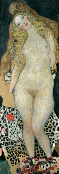El erotismo de Klimt queda de manifiesto en obras como esta de Adán y Eva. En el Belvedere, Viena.