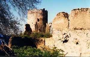 El ruinoso castillo, muestra el declive de la que fue una notable villa leonesa. Foto guiarte. Copyright