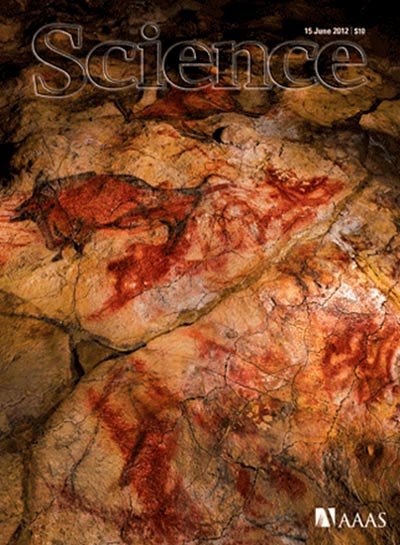 Portada de la revista Science, con una fotografía de la cueva cántabra, del autor Pedro Saura.