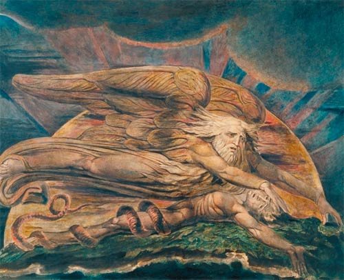 William Blake. Elohim crea a Adán. 1795, ¿c. 1805?. Grabado en color acabado en tinta y acuarela sobre papel © Tate